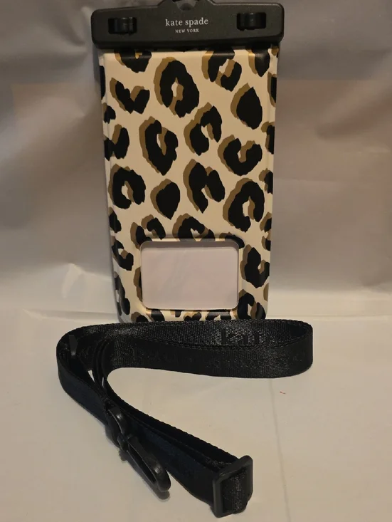 kate spade Leopard Print Waterproof Phone Pouch - Beige/Black - Picture 4 of 4